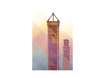 Towers of Italy, Leeds architecture building illustration leeds tower vector