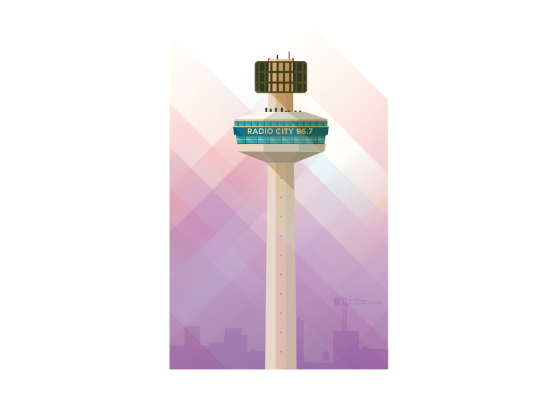 Radio City Liverpool building illustration liverpool vector