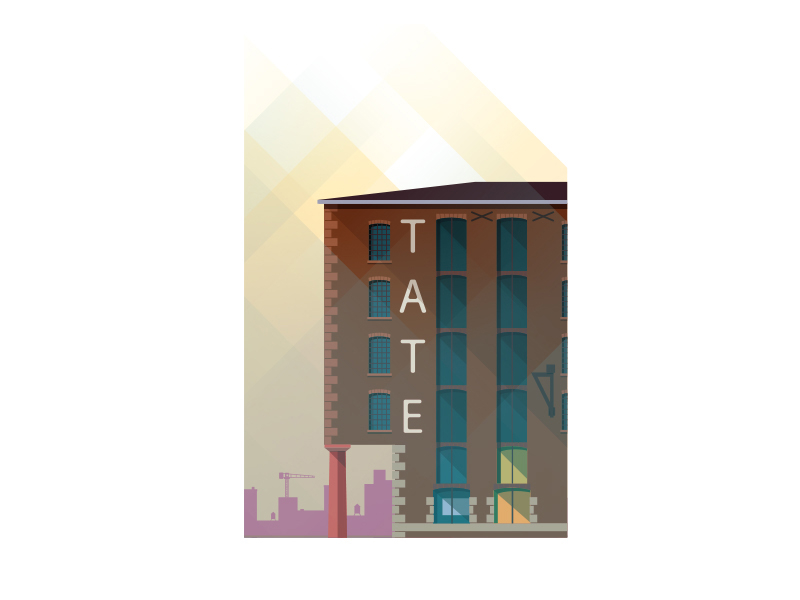 Tate Gallery Liverpool building illustration liverpool vector