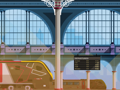 Train Station Illustration illustration train train station vector