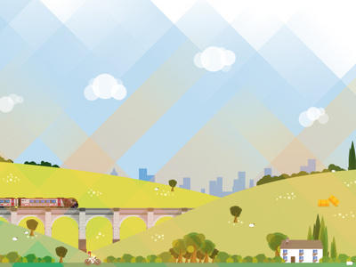Countryside Illustration countryside train vector illustration