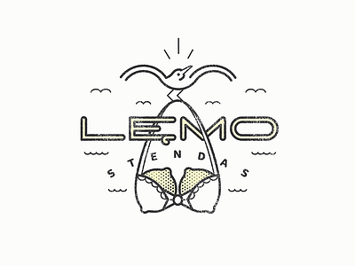 Lęmo Stendas beverage bra homemade lemon lemonade logo logotype mark sea seagull tits