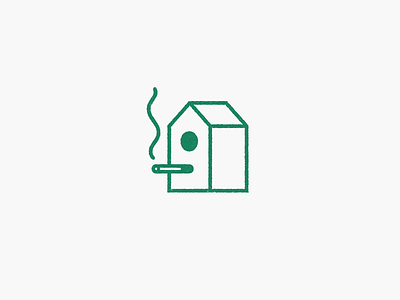 No Birdies bird birdies cigarette house icon illustration laukai logo nestbox smoke studio