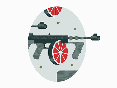 Chicago Juice Squeezer bullet firearm gangster gun heater illustration juice laukai moonshine speakeasy tommy wallgraphic