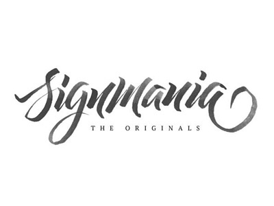 Signmania brand calligraphy letter lettering logo sketch typography