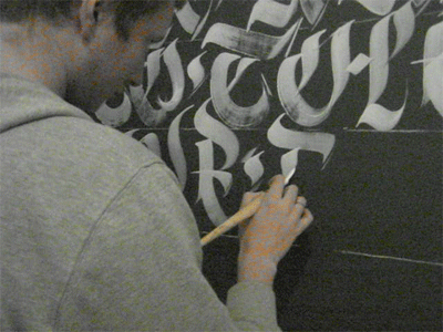 Calligraphy on walls part1 brush calligraphy fraktur gothic handmade lettering wall walls writing