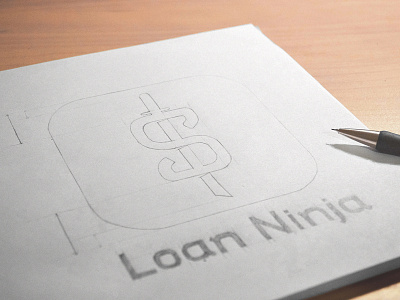 Loan Ninja app draw lettering letters loan logo logotype ninja