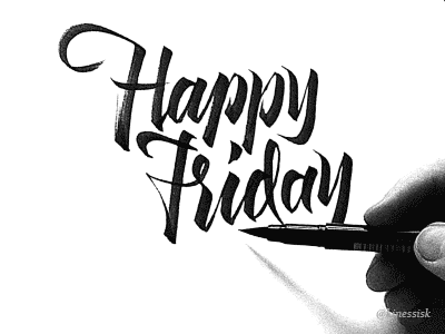 I Wish You Happy Friday =) calligraphy fun handmade lettering music print printing sign t shirt video wear writing