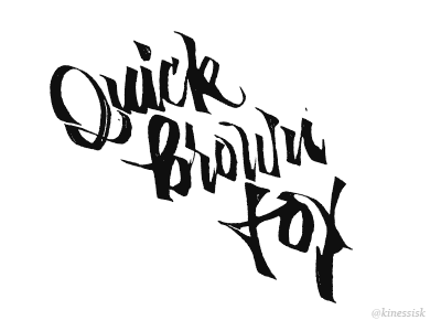 Quick Brown Fox calligraphy fun handmade lettering music print printing sign t shirt video wear writing