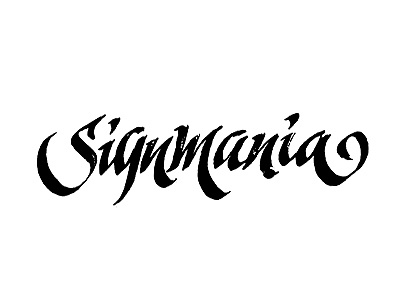 Signmania calligraphy handmade kinessisk lettering logo logotype sketch