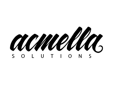Acmella (calligraphic logo) calligraphy lettering logo typography