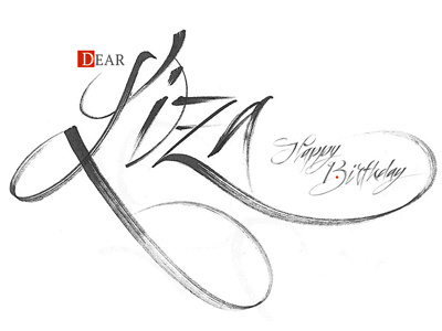 Liza calligraphy greeting card lettering logo typography