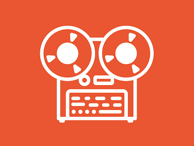 Recorder 8mm cassette icon orange rec recorder