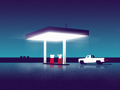 Places i've never been gas station gasoline graphic design illustration night petrol photoshop truck