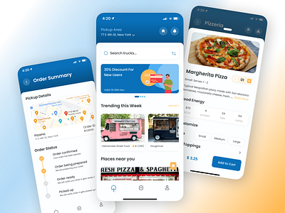 FoodieHub - Order from your favourite food truck app application design figma food delivery app food ordering project track ui uiux ux