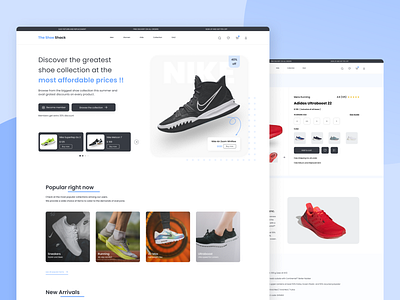 The Shoe Shack - Your place to buy shoes design e commerce figma online shopping shoe store shoe website store ui uiux ux webpage webstie