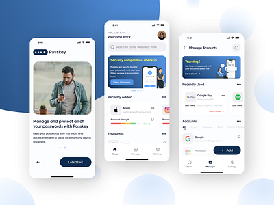 Passkey - Your password manager app application branding design figma illustration manager app password password manager ui uiux ux