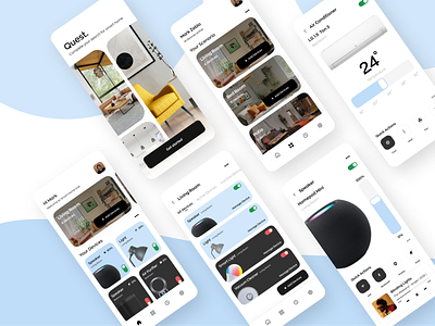 Quest - Smart Home App application branding figma illustration ios ui mobile ux remote control smart smart device smart home app smart house ui ux