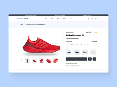 Daily UI Design Challenge | E-Commerce Shop | Day 012 12 daily ui dailyui challenge design ecommerce ecommerce shopping figma product product page shoe shopping ui ux web store website