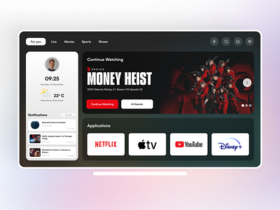 Daily UI Design Challenge | TV App | Day 25 25 android tv app branding daily ui daily ui 25 design figma illustration smart tv smart tv os television application tv app tv os tv ui design ui ux