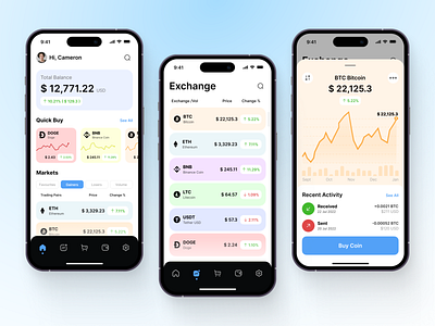 Crypto wallet - Mobile app app application balance binance bitcoin buy coin crypto app crypto currency crypto.com cryptocurrency exchange mobile app design sell stats trading ui ux wallet