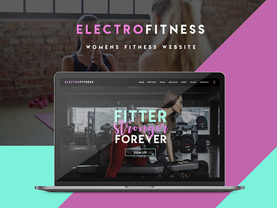 Electro Fitness - FREE PSD - Womens Fitness Website branding design fitness fitness website flat graphic design pink pink website typography ui web web design website womens fitness