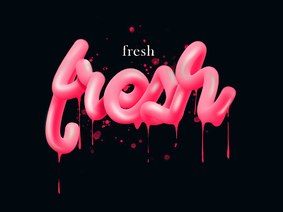 Fresh - 3D Typography 3d 3d typography design design art graphic design photoshop pink pink type pink typography typography
