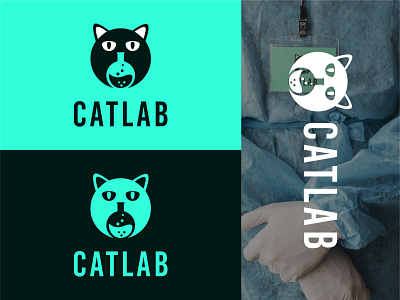 Cat Lab Logo branding design logo logo design minimal logo