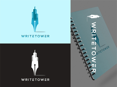 Write Tower logo design branding design logo logo design minimal logo