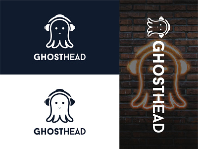Ghost Head Logo Design branding design logo logo design minimal logo