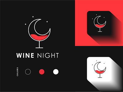 Wine Night logo design branding design logo logo design minimal logo