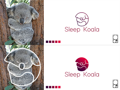 Sleep Koala branding design icon illustration logo typography vector