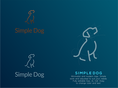 Simple Dog logo branding design icon illustration logo typography vector