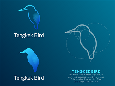 Tengkek Bird logo branding design icon illustration logo typography vector