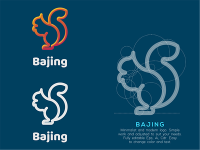 Bajing logo animal animation branding design graphic design icon illustration logo red squirrel typography vector