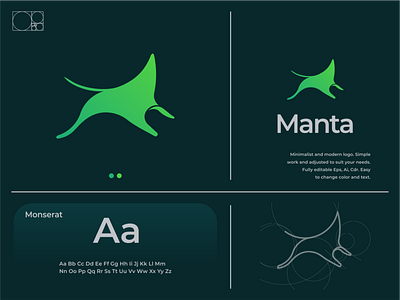 Manta logo animal animation branding design design graphic graphic design icon illustration logo typography vector