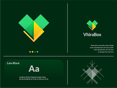 VhiraBox logo brand branding design icon illustration ilustrator logo minimalistlogo modernlogo professional typography vector
