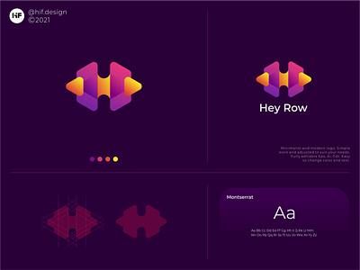 Hey Row app apparel brand branding corporate design graphic design icon illustration logo minimalist modern simple typography ui ux vector