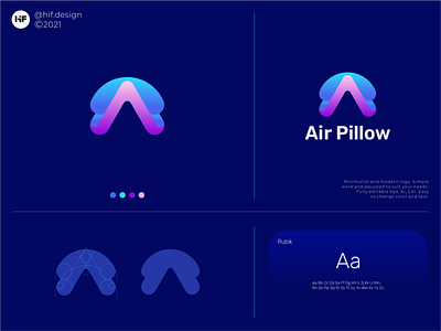Air Pillow logo app apparel branding corporate design graphic design grid icon illustration logo logoconcept logoideas modern simple typography ui ux vector