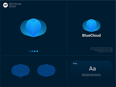 BlueCloud brand circle logo proces