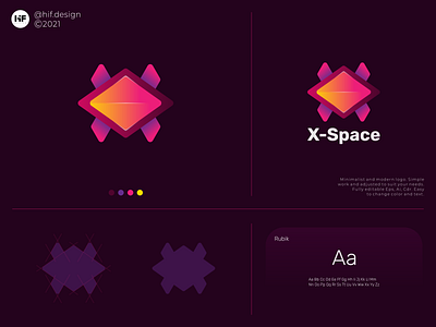 X-Space logo app apparel brand branding color corporate design graphic design icon illustration logo modern simple space typography vector
