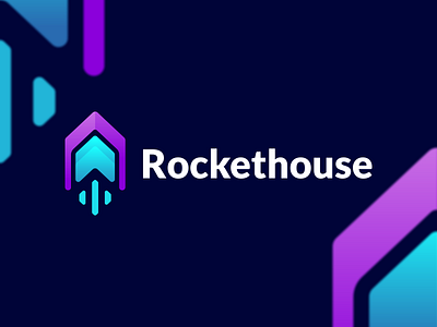 Rocket House logo app brand branding color design house icon illustration logo logos logosai modern rocket simple typography vector