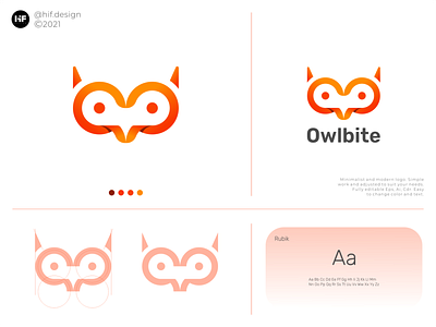 Owlbite logo app apparel brand branding color design grid icon illustration logo logo process logos logosai modern simple tech technology typography vector