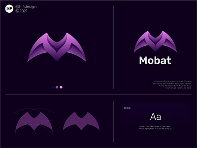 Mobat logo graphic design modern