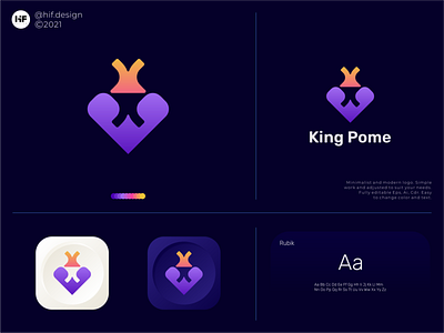 King Pome logo app brand branding design graphic graphic design icon king logo pome technology ui vector
