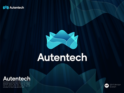 Autentech logo apparel authentic graphic design icon layer technology