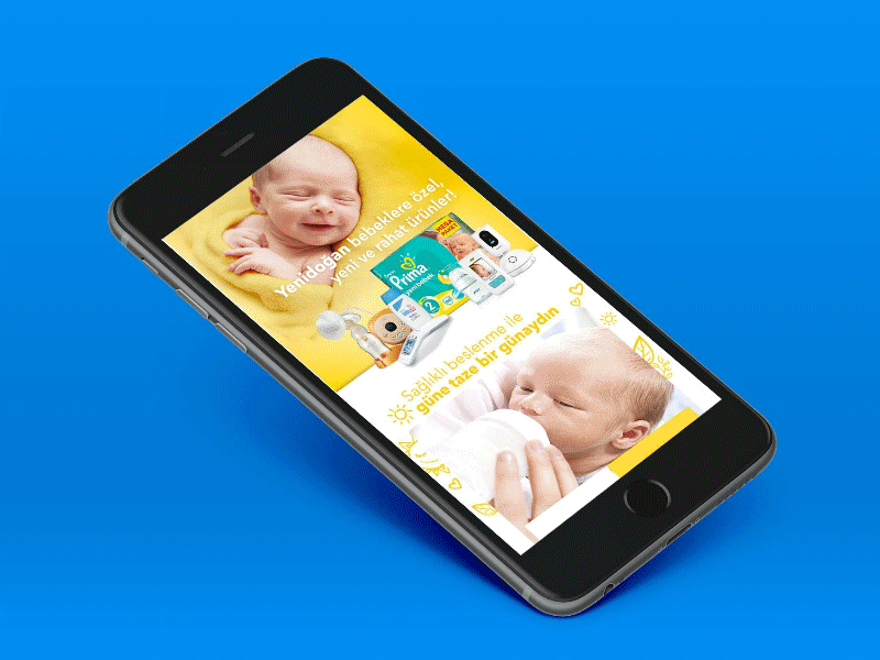 Newborn gif landing mobile newborn page scroll site website