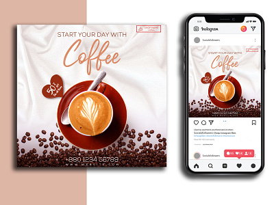 Coffee Social Media Ads Banner Design