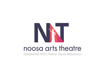 Noosa Arts Theatre (NAT) Logo Concept acting arts brand identity branding concept design graphic design logo performer spotlight stage theatre vector