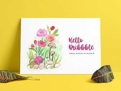 Hello! Dribbble art color florals illustration paint watercolor watercolour